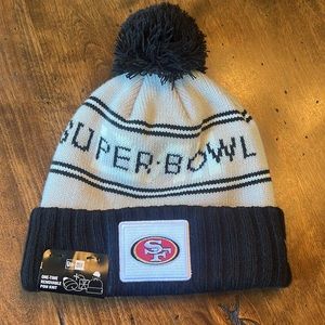 New Era Knit Beanie Hat W/ Removable Pom Pom San Francisco 49ers Super Bowl
